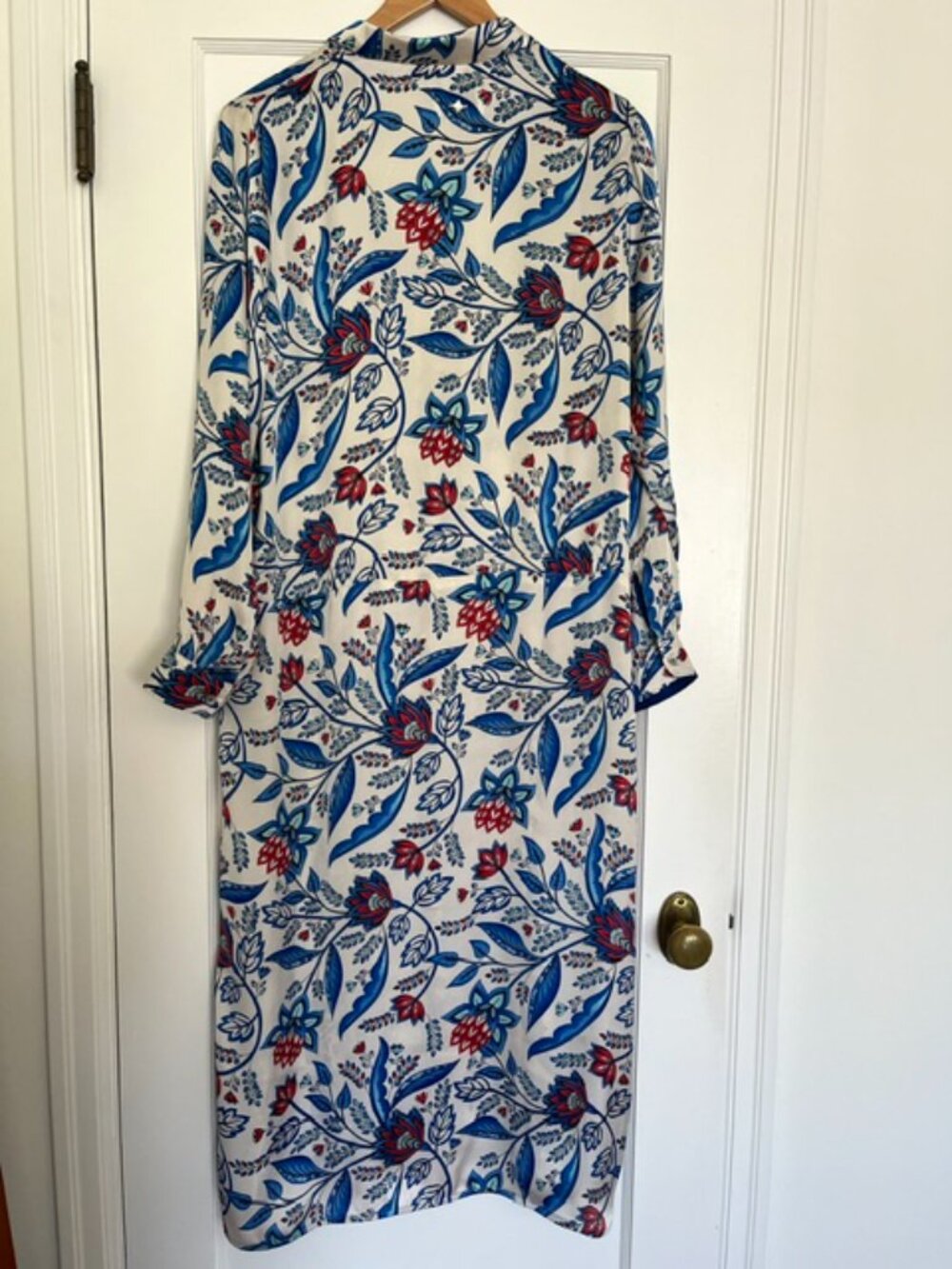 French Designer Emma Ducci 100% Silk Maxi Shirt Dress | Size 10 - Picture 2 of 12